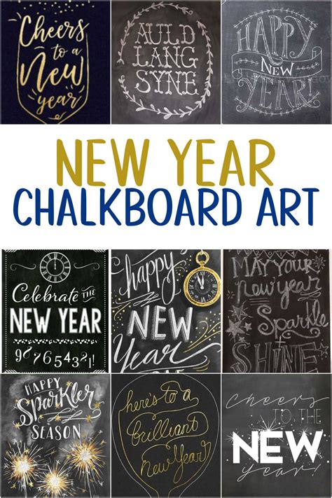 Chlakboard Art Chalkboard New Years Sentiments Brushes And Stamps