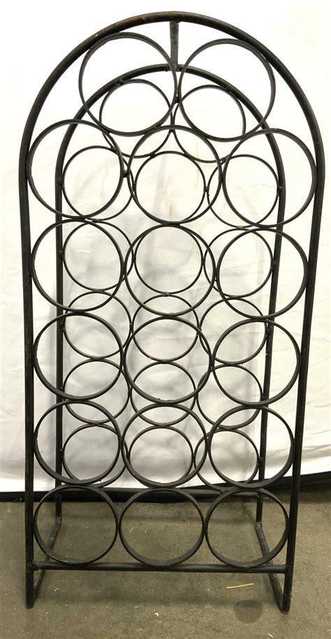At Auction: Vintage Iron Wine Rack Wine Bottle Holder