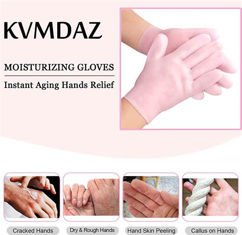Moisturizing Silicone Gel Spa Gloves for Dry, Aging Hands - 1 Pair ...