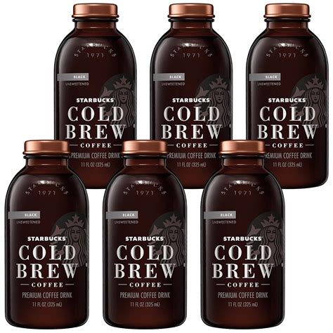 Buy Starbucks Cold Brew Coffee, Black Unsweetened, 11 oz Glass Bottles ...