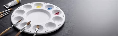 COVDEZ White Round Paint Palette Tray Plastic Mixing Palette with 10 ...