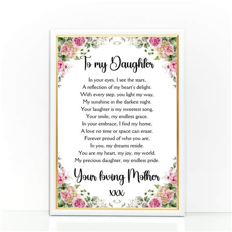 Printable Poem for Daughter, Daughter Gift From Mother, Daughter ...