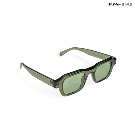 Lilrecta - Green Rectangle Sunglasses - RB2526 - Rawbare — Rawbare