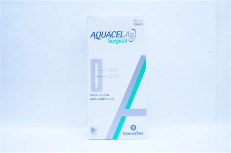 ConvaTec 412011 Aquacel Ag Surgical 3.5 inch x 10 inch - Box of 10