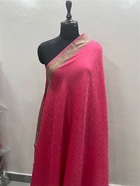 Pink Border Kani Look Shawl – The Shawl Studio