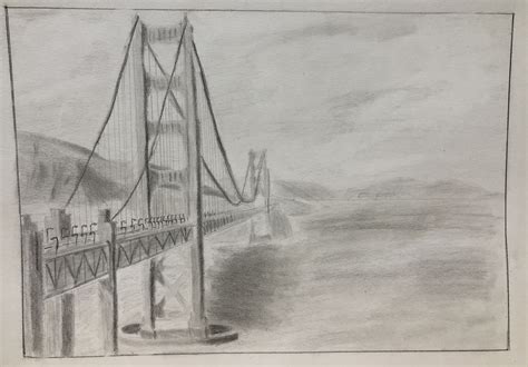 ArtStation - Golden Gate Bridge Drawing