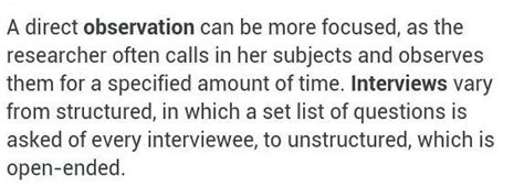 Differentiate between interview and observation. - Brainly.in