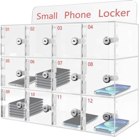 Amazon.com: 12 Slots Acrylic Cell Phone Locker Box, Clear Cell Phone ...