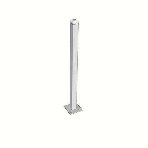 Flange Fence Post 65 x 65 x 2.5mm - SD ALUMINIUM