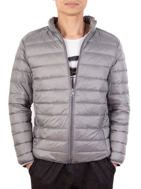 Big & Tall Men's Packable Down Jacket Windbreak Stand Collar Coats ...