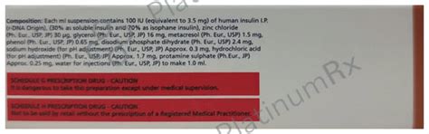 Buy Human Mixtard 30/70 (100 IU/ml) (1*10ml Vial) Online: Uses, Side ...