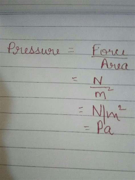 Derive si unit of pressure in terms of si units of the base physical ...