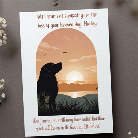 Pet Sympathy Card Personalised Loss of Your Dog, Sorry for Your Loss ...