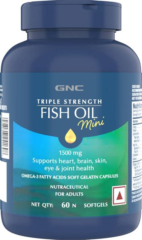 GNC Triple Strength Fish Oil Mini 60 Softgels Price in India - Buy GNC ...
