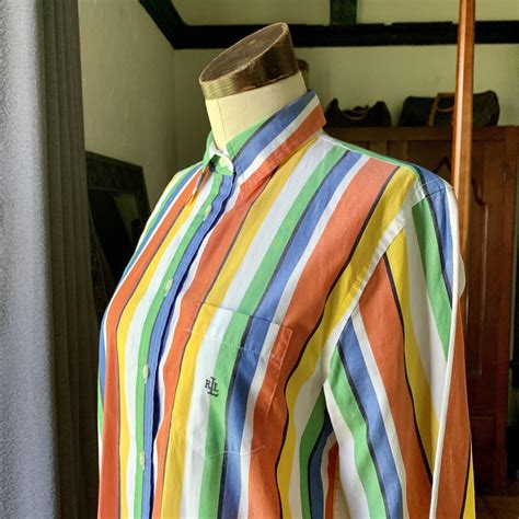 LAUREN RALPH LAUREN Striped Shirt COLORFUL Button-Up … - Gem