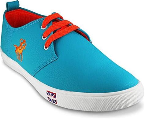 Buy Vintage Men's Blue & orange Color Corporate Sneakers at Amazon.in