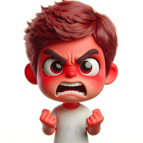 Premium Photo | Angry Animated Boy With Clenched Fists and Steamy Ears ...