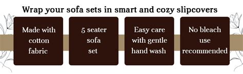 FANTAGENIC FSP-05 Cotton 5 Seater Floral Sofa Cover (Brown, Standard ...