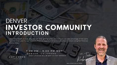 Denver Investor Community Introduction, 7 December 2023 | AllEvents.in
