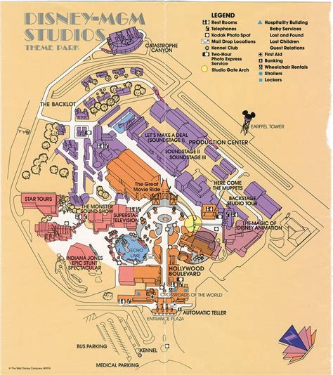 1990 Map of Disney MGM Studios