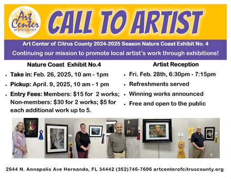 Call to Artists Nature Coast Exhibit No.4 – ART CENTER OF CITRUS COUNTY