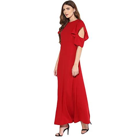 Buy FEMELLA Fashion's Red Cold Shoulder Maxi Dress(DS-2379329-1439-RED ...
