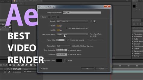 Best Video Render Settings in Adobe After Effects CS6 - 2017