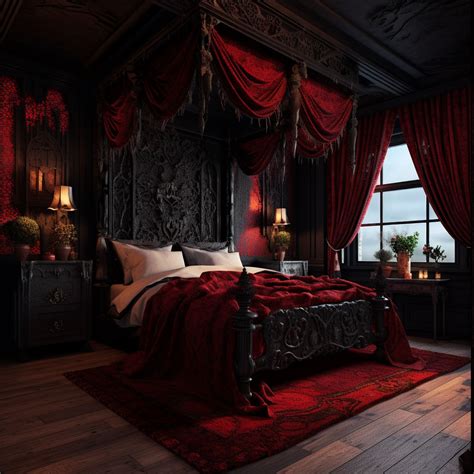 Vampire Bedroom Ideas, Vampire Room, Vampire Decor, Gothic Bed, Gothic ...