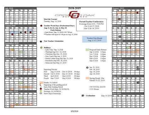 Glenview District 34 Calendar