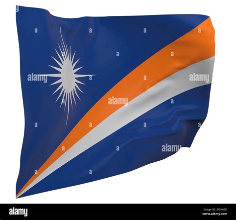 Marshall Islands flag isolated. Waving banner. National flag of ...
