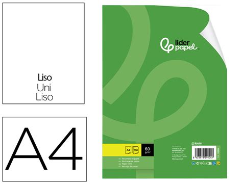 OfiTake Material de oficina | RECAMBIO LIDERPAPEL A4 100 HOJAS 60GR ...