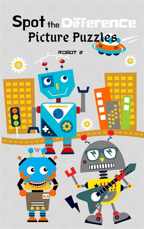 Spot the Difference Picture Puzzles ROBOT 2: Children Activities Book ...