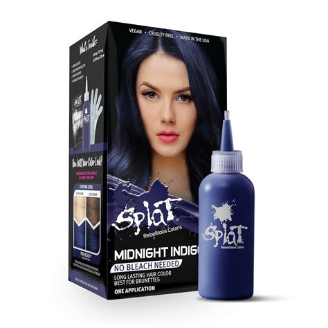 Splat Midnight Indigo No Bleach Purple Semi-Permanent Hair Dye Kit, 1 ...