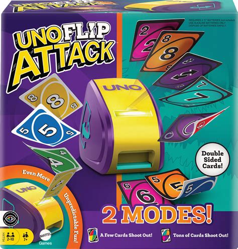 Amazon.com: Mattel Games UNO Flip Attack Card Game for Kids, Adults ...