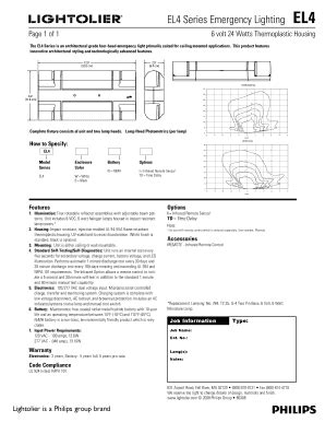 Fillable Online EL4Series Emergency Lighting Page 1 of 1 EL4 6 volt 24 ...
