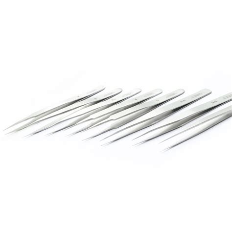 8pc Stainless Steel Tweezer Set (2,3,3C,4,5,AA,MM,SS)