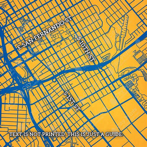 San Jose State University Campus Map Art - City Prints