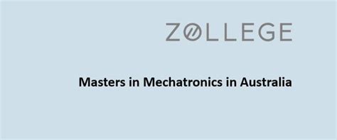 Masters in Mechatronics in Australia: Universities, Fees, Salary and ...