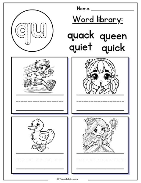 Qu Worksheets - Free PDF Printables - Teach Prints