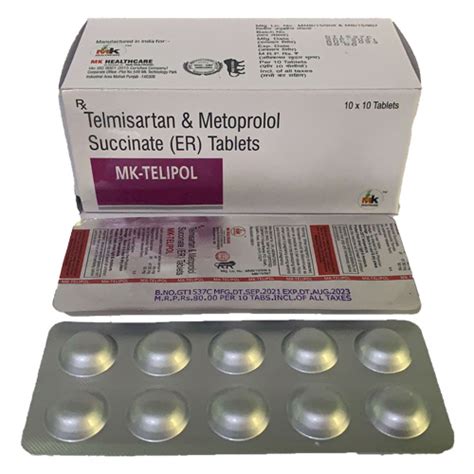 Mk telipol - Telmisartan & Metoprolol Succinate (ER) Tablets - MK ...