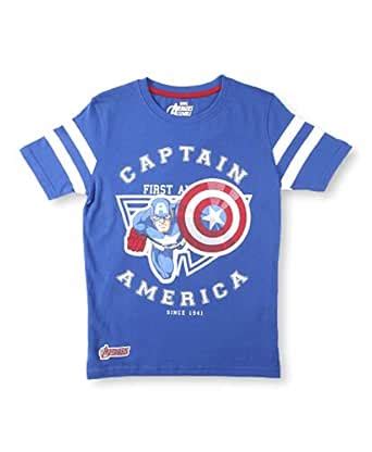 Disney by FBB Captain America Print T-Shirt Royal Blue : Amazon.in ...