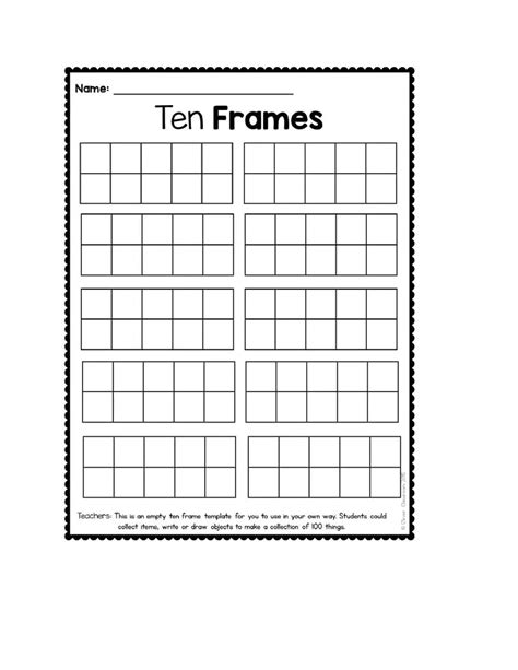 Free Printable Ten Frame Templates [PDF] Blank Double