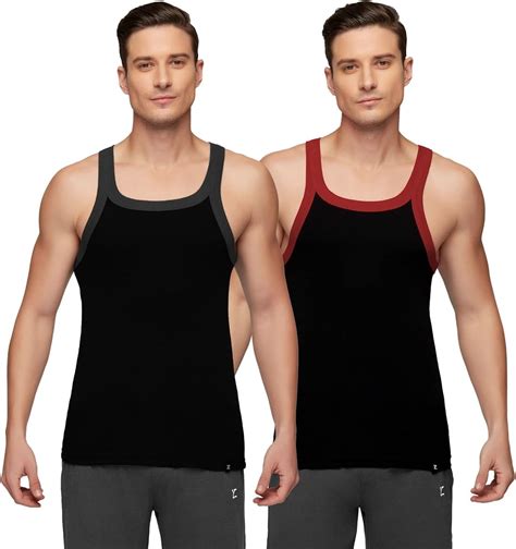 XYXX Men's Super Combed Cotton Square Neck Knitted Vest - High Moisture ...