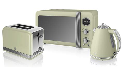 Buy Retro Kitchen Pack by Swan - Digital Microwave 800w 20L, Jug Kettle ...