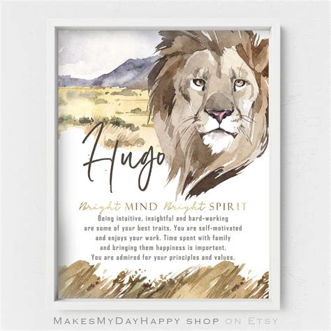 Hugo Name Meaning,first Name Wall Art,given Name,custom Printable Name ...