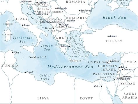 High Resolution Digital Color Map of the Mediterranean Sea and ...