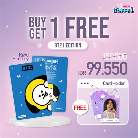 Jual [BUY 1 GET 1] EMONEY BT21 EDITION / BTS BT21 / EMONEY CARD / FREE CARD HOLDER ACRYLIC ...