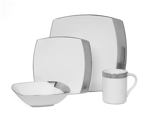 Amazon.com | Mikasa Ridge Square 16-Piece Dinnerware Set, Service for 4 ...