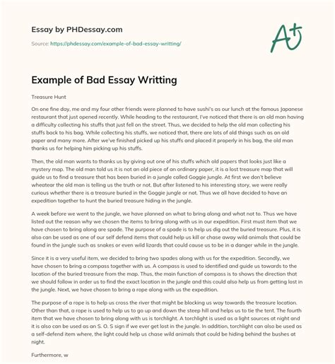 Example of Bad Essay Writting - PHDessay.com