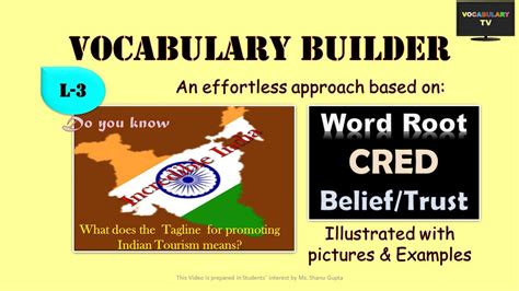 Word Root - Cred, and derived words Illustrated (Vocabulary L-3) - YouTube